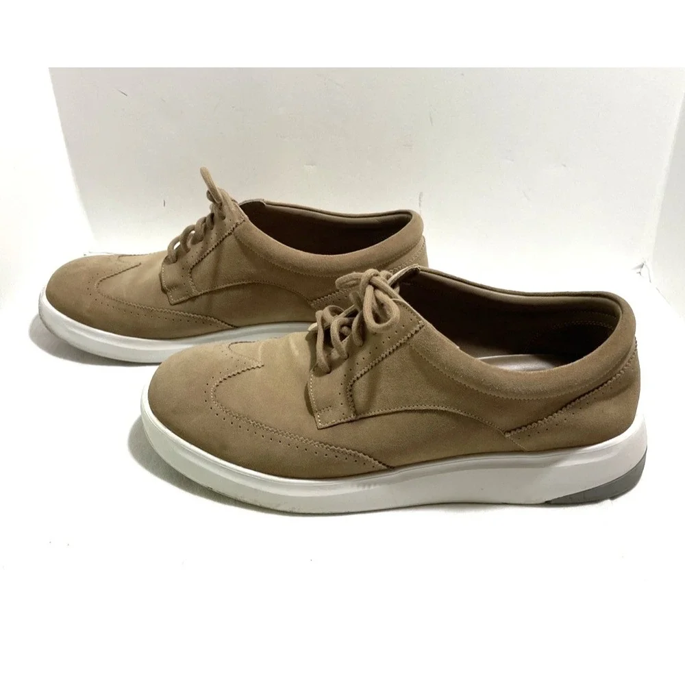 Allen‎ Edmonds Beaumont Wingtip Derby Shoes Mens 10.5 Tan Suede Leather Casual
